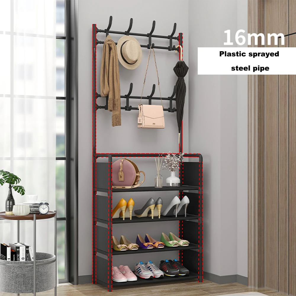 Simple dormitory indoor good-looking dustproof door rental home shoe rack coat rack integrated 2022 hot new