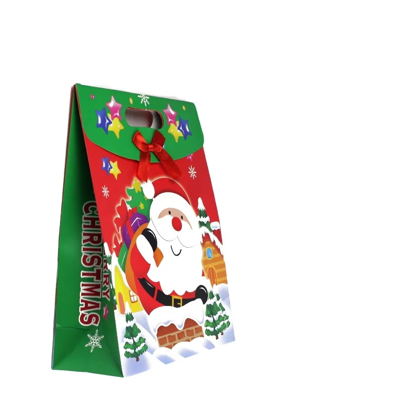 Wholesales Customize Holiday Candy Gift Printed Christmas Packaging  Logo Paper Bags