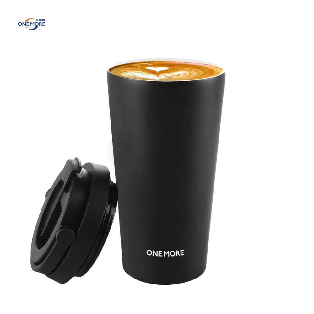 304 Thermos Tumbler Ceramic Coating Stainless Steel Coffee Mug Cup Spill Proof with Carry Lid