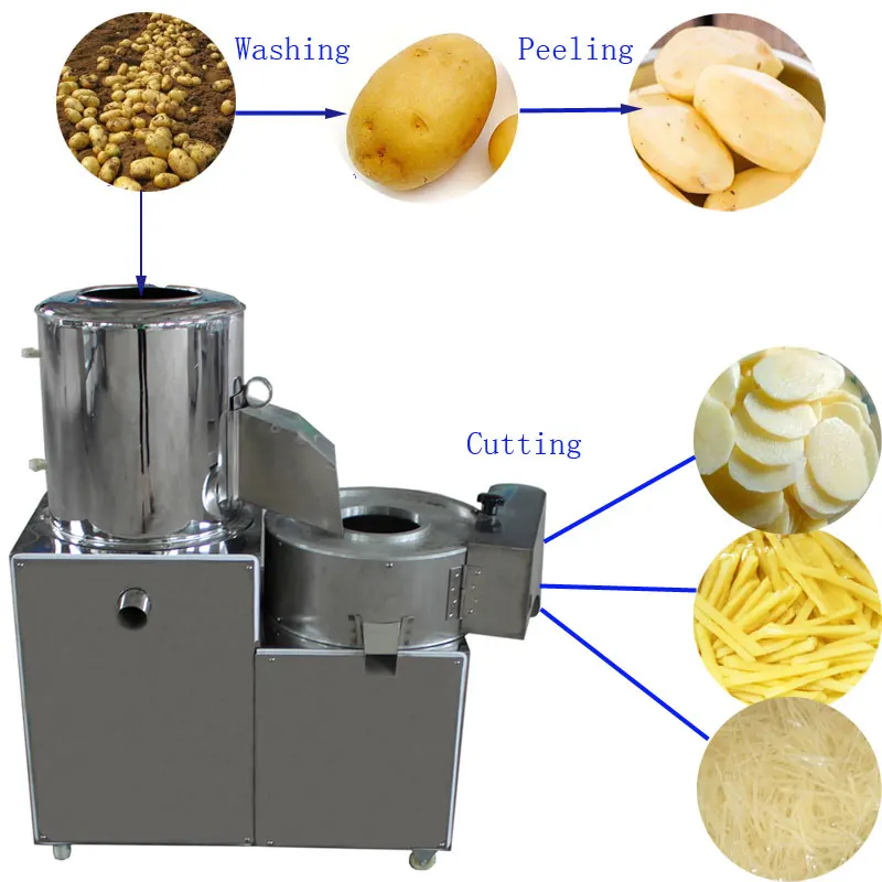 High Efficiency Half Automatic Processing Line Baking Fried Potato Chips Machine