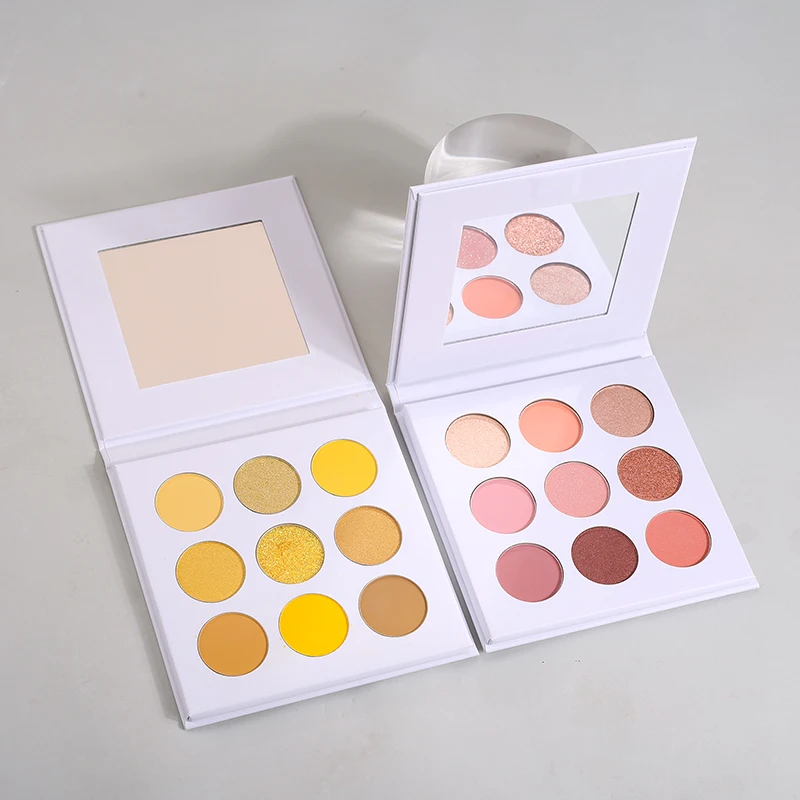 Cosmetic make up eye shadow palette high pigment own brand hot sale low moq 9 color eyeshadow palette private label