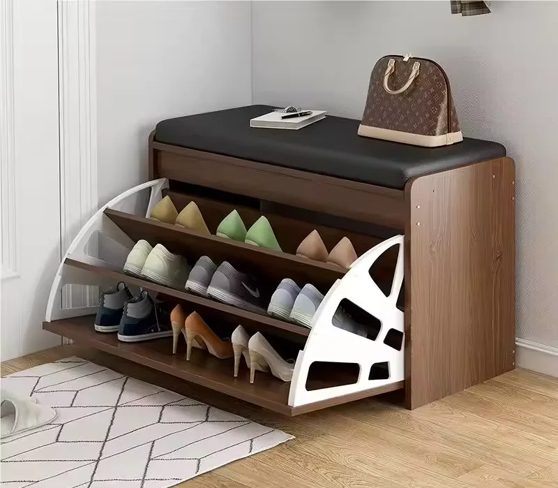 Cushion Customization Home Living Room Furniture Modern 3 layers Wooden Shoe Racks