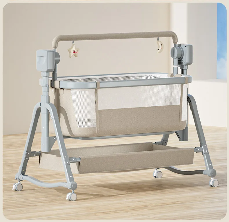 Crib Bassinet with Removable Canopy and Mattress Portable Crib Head Bed with Carrying Handle