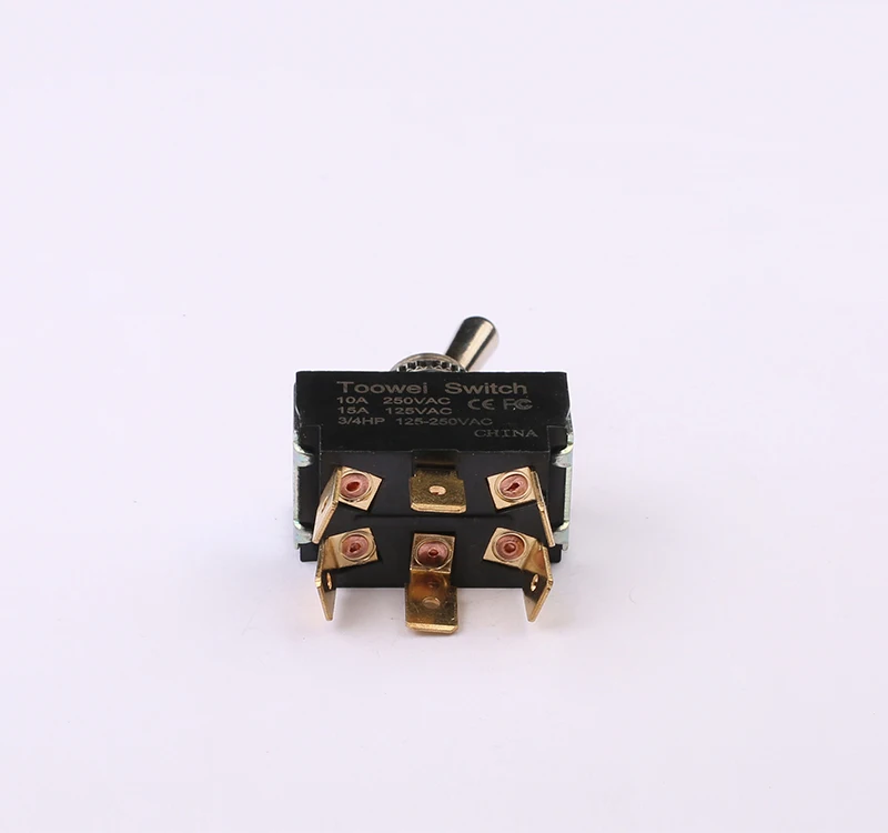 on off on toggle switch 6 pin single pole Waterproof 10A 250VAC T6023T Metal Toggle Switches for oven, coffee maker,stirrer