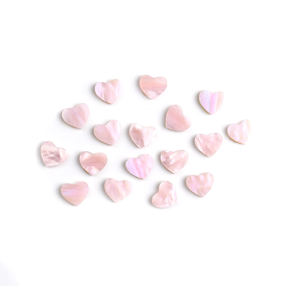 Natural Pink Shell Flat back Cut Heart shape wholesale stone High quality Mother Of Pearl Jewelry For pendant