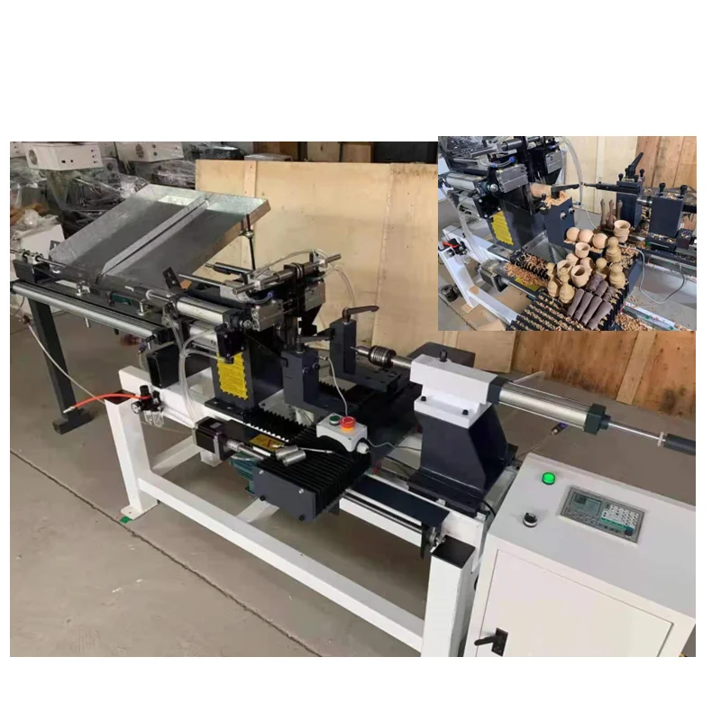 MT5025A Mustang Auto Feeding and Loading Small CNC Wood Copying Lathe for Wooden Handle