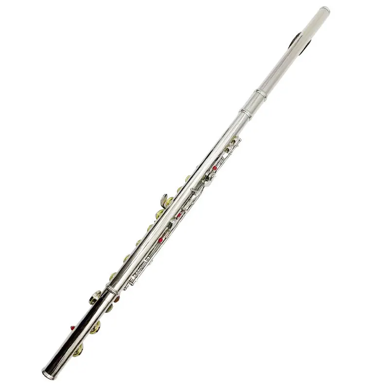 Wholesale Closed Hole C Tone 16 Key Flute Musical Instrument Brass Nickel Silver Plated Flute