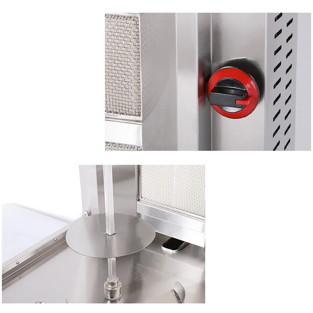 XEOLEO Commercial 4 Burners Gas Rotating Shawarma Grill Food Grade Stainless Steel Shawarma Kebab Machine