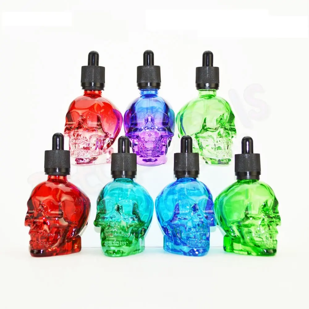 R 2023 New Unique shaped glass dropper 30ml 60ml 120ml glass skull bottle