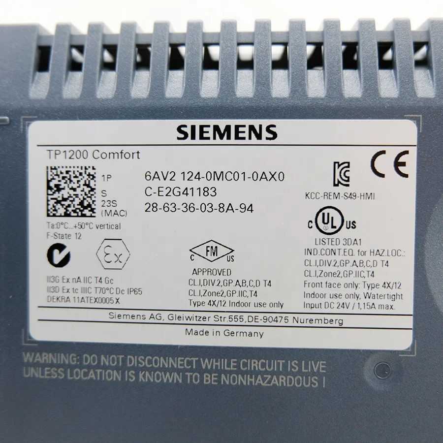 Top Agent Best  original Hmi Touch Screen Factory Seal 6AV2124-0MC01-0AX0 Plc Hmi All In One Factory Seal Comfort Panel TP1200 comfort