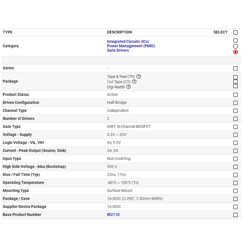 IRFP4227PBF  IR2110STRPBF Integrated Circuits Factory New Original Stock Ic chips Complete Series Bom Supplier