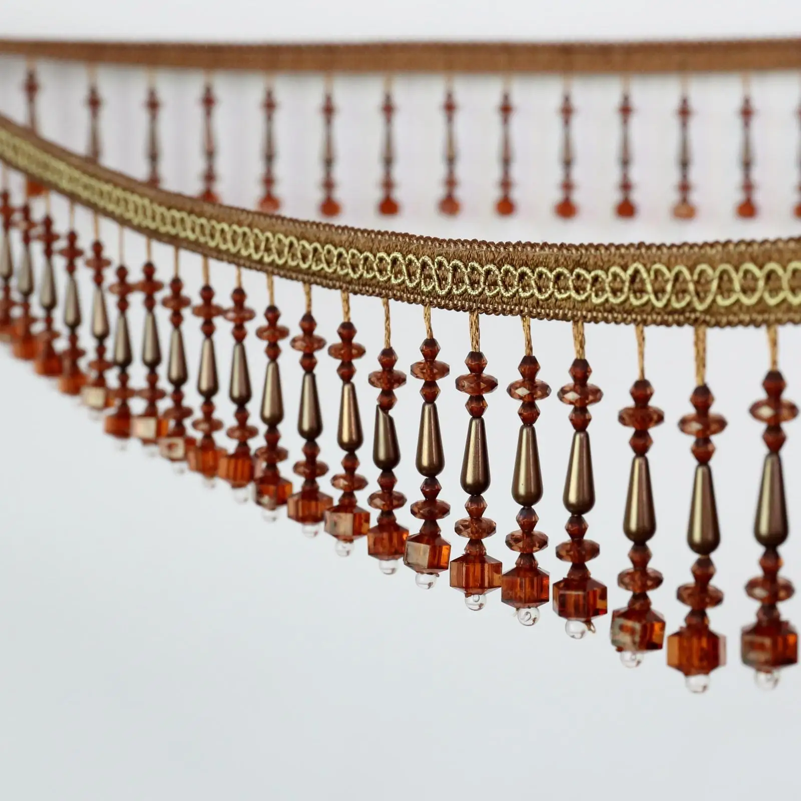 Hotsale Hotel Bedroom Bead Trimming Multicolor Silk Tassel Fringe Trim For Curtain