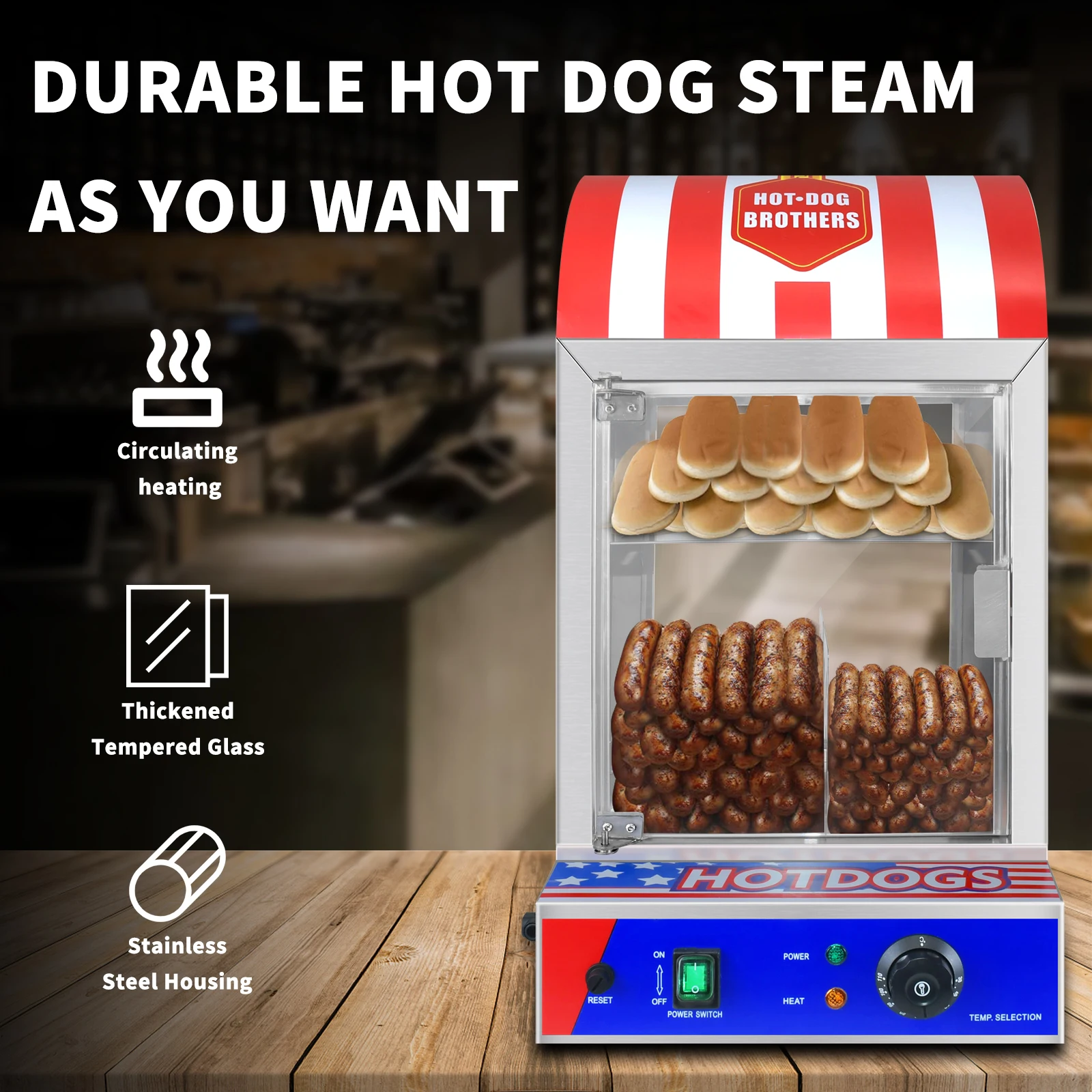 OO Electric Snack Machine Portable Hot Dog Cooker And Bun Warmer Hot Dog Steamer Machine