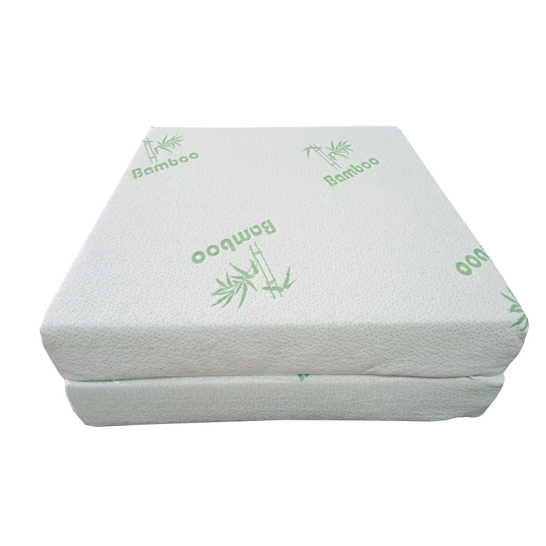 Soft Bamboo Cover Folding Mattress Memory Foam Tri-fold Mattress with Non-Slip Bottom & Breathable Mesh Sides