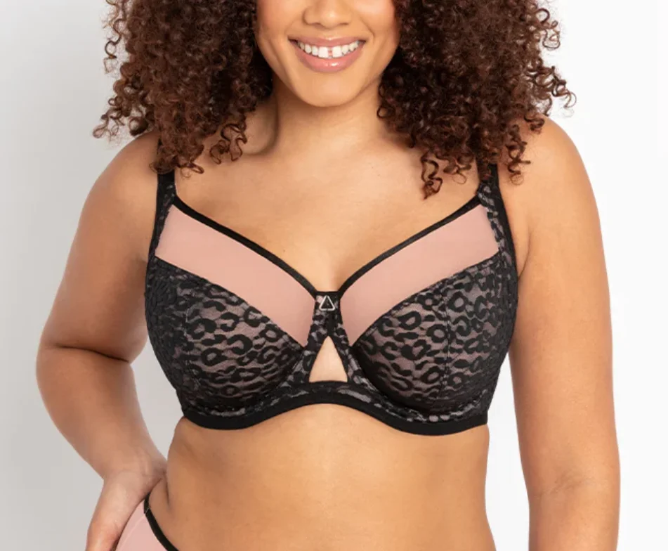 Plus size womens bra underwear  32-40EFGHIJKLMN cup  Lace sexy thin cup bra with steel ring wide strap