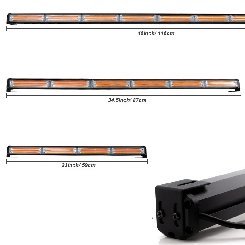 Auto Amber Red COB DRL turn led flashing strobe 72W 108W 144W truck car accessory led warning emergency lightbar