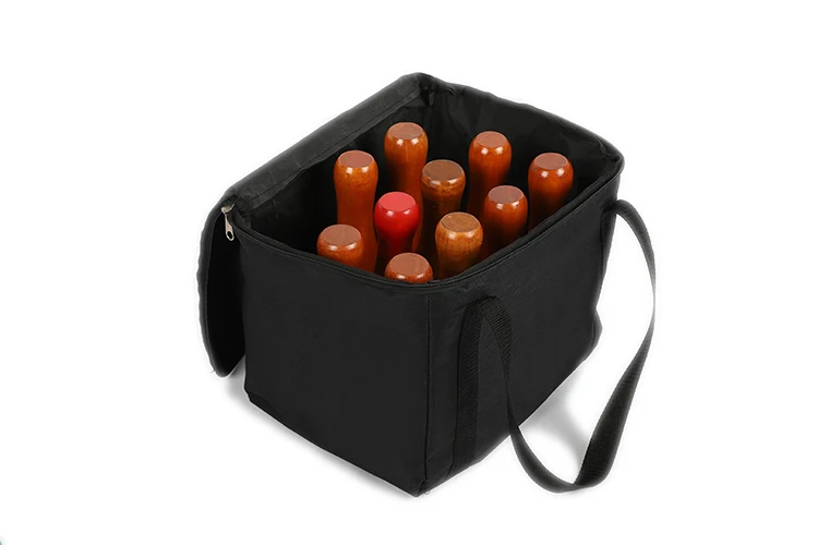 
WAFFLE GAMES Classic Solid Wood Stained Outdoor Lawn Bowling Game Set 