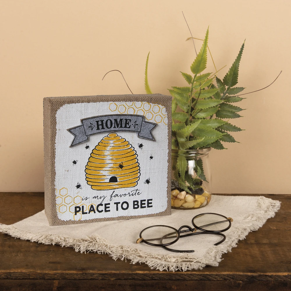 Manufacturers make sophisticated creative decorations Box Sign -HOME is my favosite PLACE TO BEE