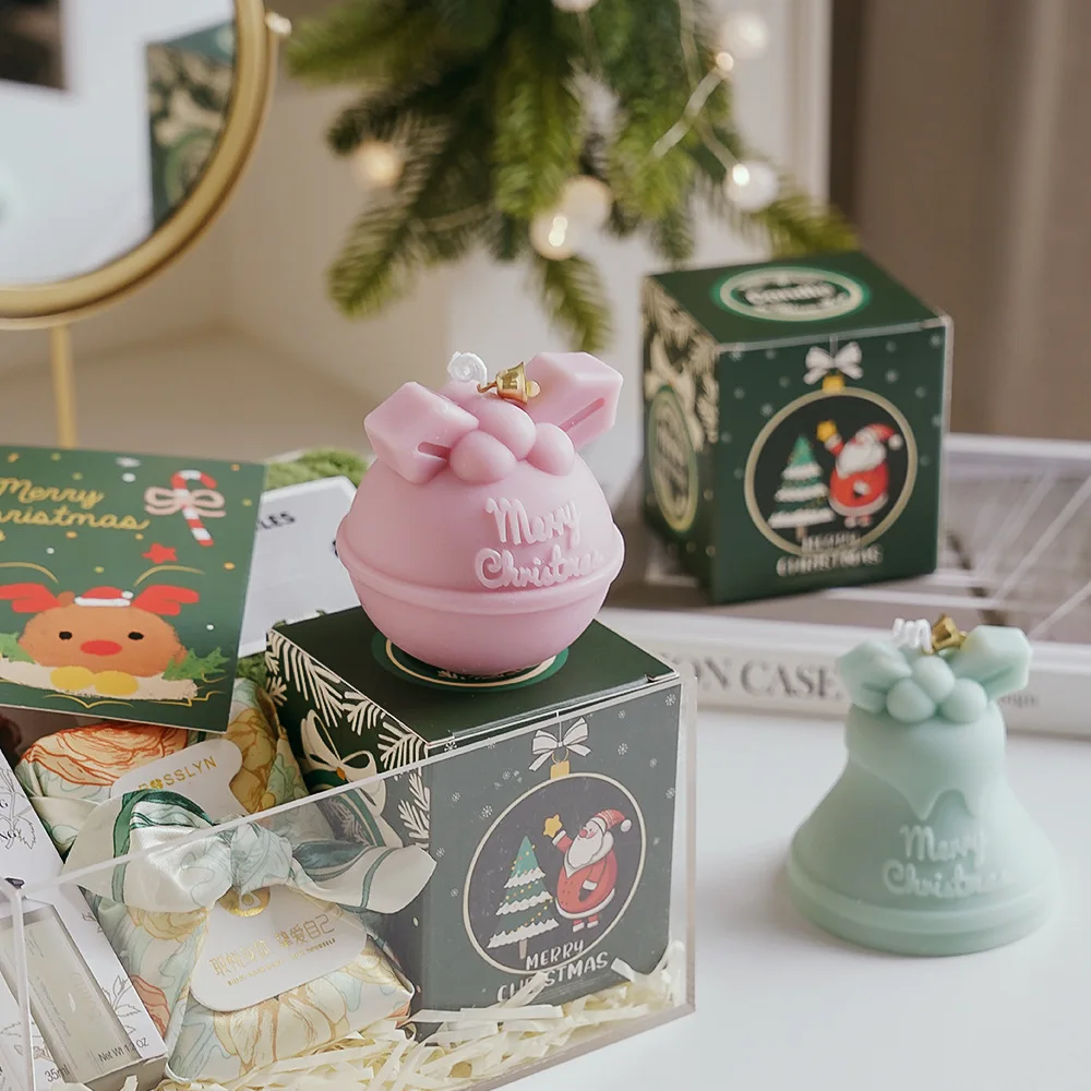 Рождественские ароматические свечи оптом ручной работы в форме колокольчиков