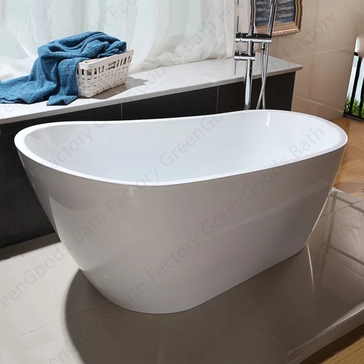 Недорогие автономные ванны в форме тапочек с переливом