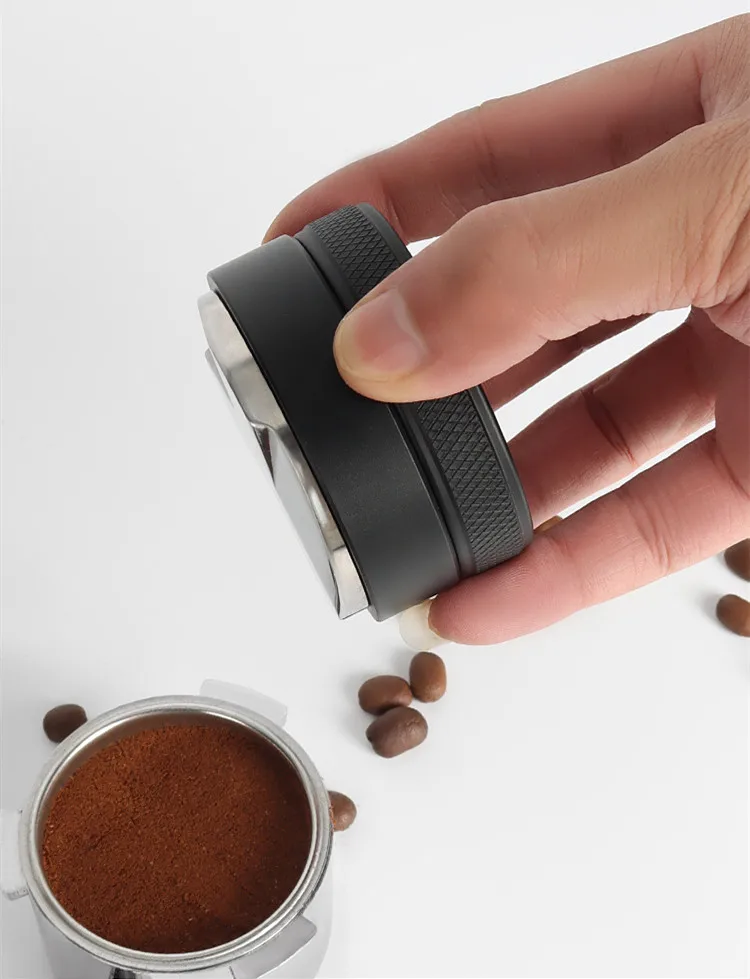 Multifunctional stainless steel macaron coffee cloth machine powder hammer flat powder machine 58mm coffee powder hammer