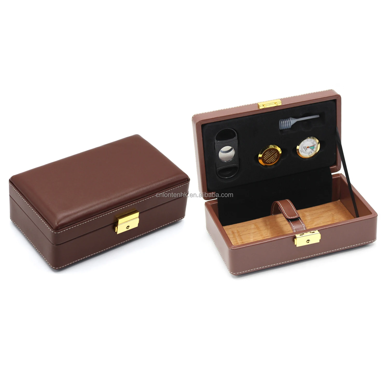 Lonten luxury smoke shop accessories humidor cigar cigars box cases/humidors cigarette Humidor leather cigar travel case