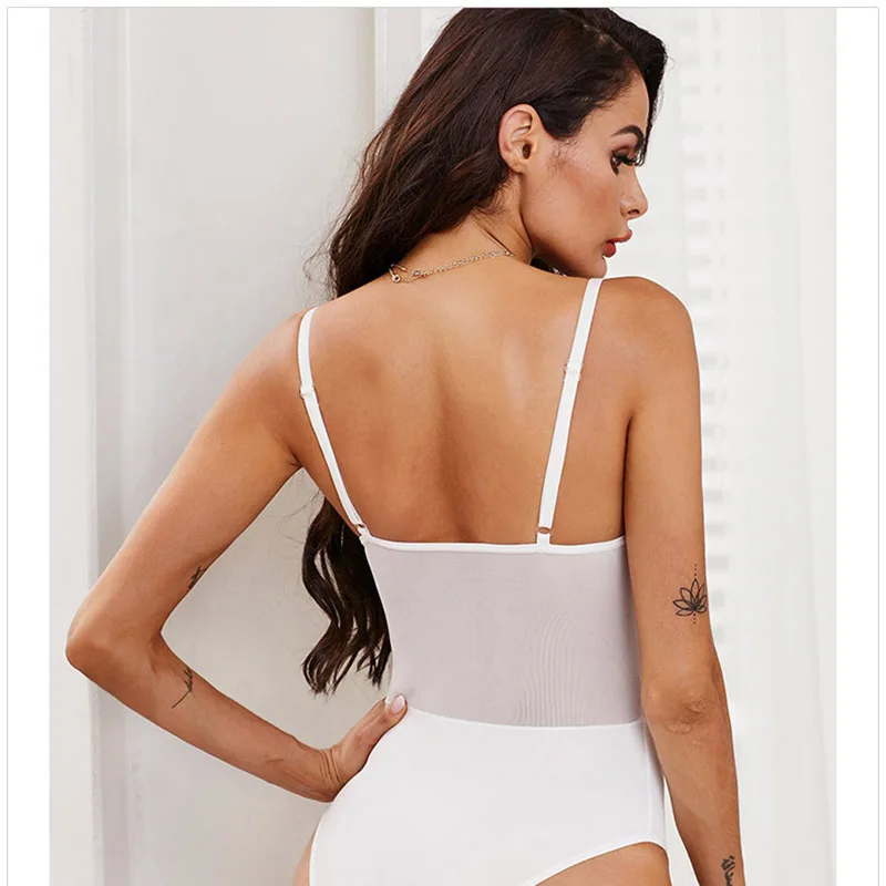 Hot Wholesale Sexy Transparent Bodysuit Cross Perspective Lace Lingerie