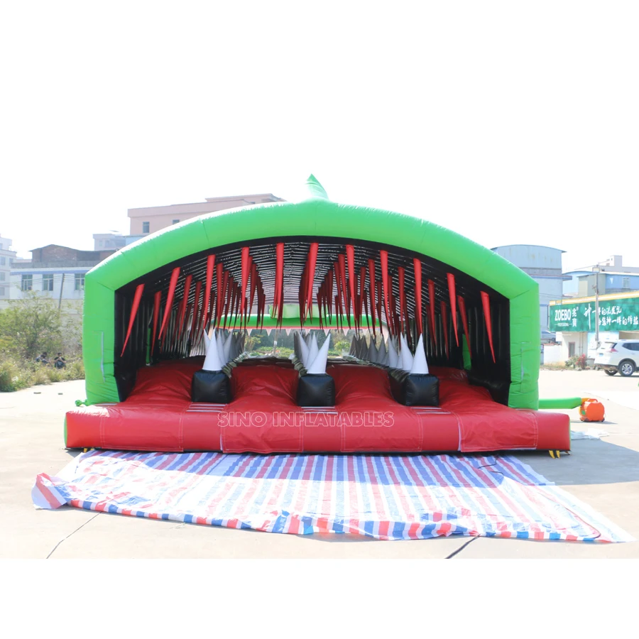 13x6m giant crocodile adults inflatable obstacle course from China inflatable alligator obstacle course factory