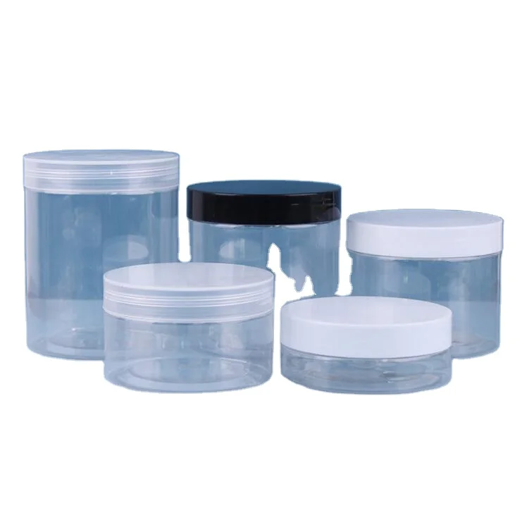 Manufacturer Wholesale 100ml 200ml 300ml Clear Plastic Cosmetic with Custom Screw Top Jar