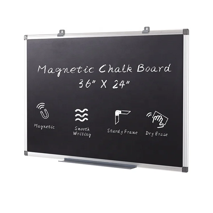 School wall hang aluminium frame magnetic black chalk board standard size classroom chalkboard blackboard