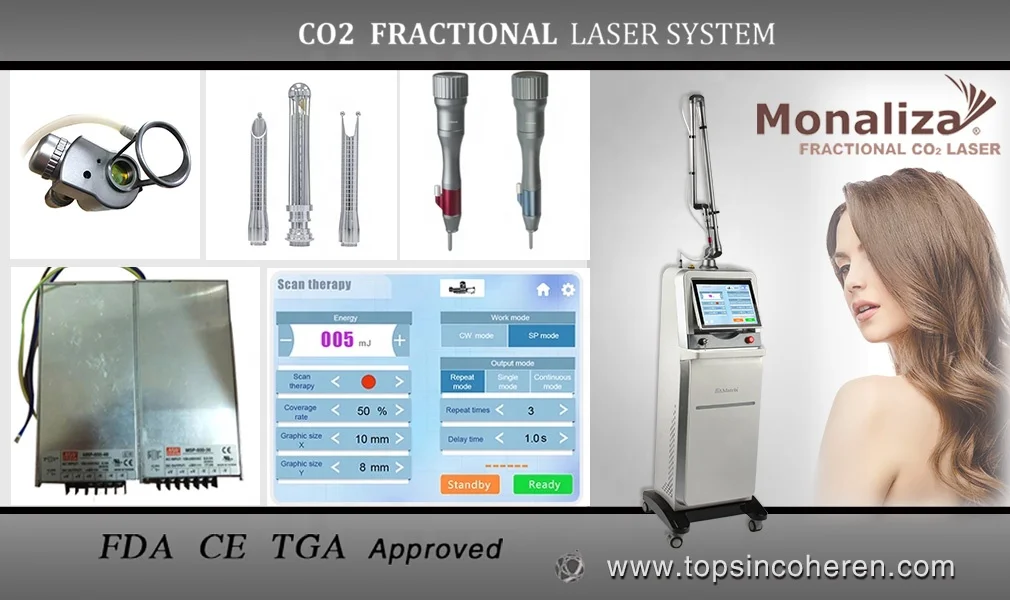 2022 Most professional co2 fractional laser with 80w RF tube for skin rejuvenation vagina treatment