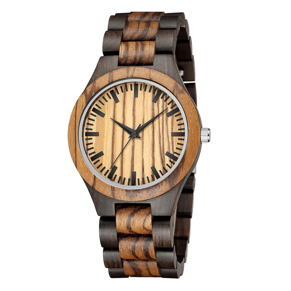 Wholesale sport business retro all wooden bamboo real wood grain dial couple wrist watch for men womens