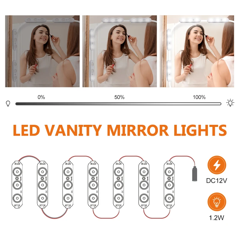 Hollywood Style Led Vanity Mirror Lights, Ultra Bright White Dimmable Control for Makeup Vanity Table & Bathroom Mirror