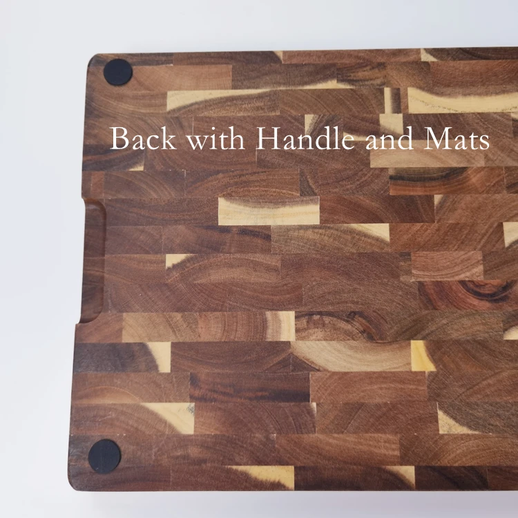 Wholesale Kitchen & Tabletop Large End Grain Chopping Block Acacia Wood Cutting Board with Handle