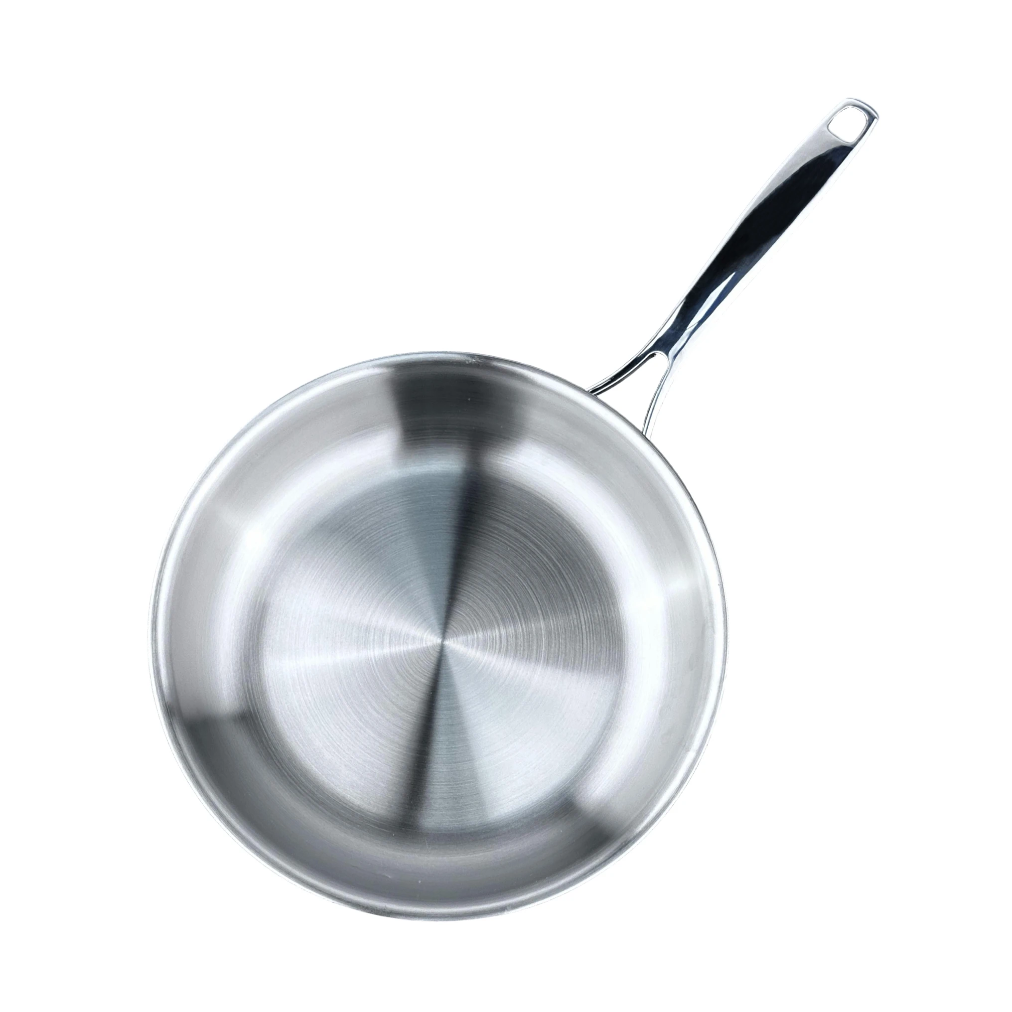 Hot Sale Without Coating Non Stick 316 Stainless Steel Cookware Frying Cooking Pan Egg Pans Fry Pan with Long Handle