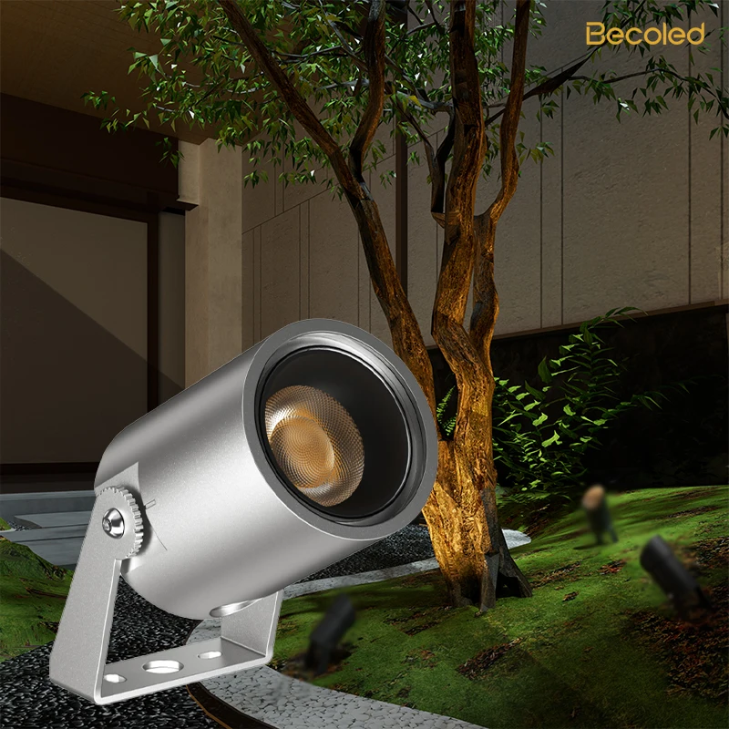 Outdoor Led Spot Light With Garden Spotlight IP66 Waterproof Round Spotlight Dimmable Warm Floodlight Landscaping Spike Light