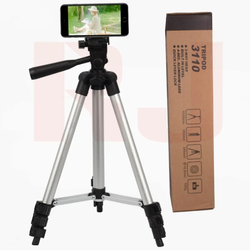 3110 Aluminum Alloy Video Camera Mobile Phone Stands 3110 Selfie Tripod Stand for Live Smart Phone