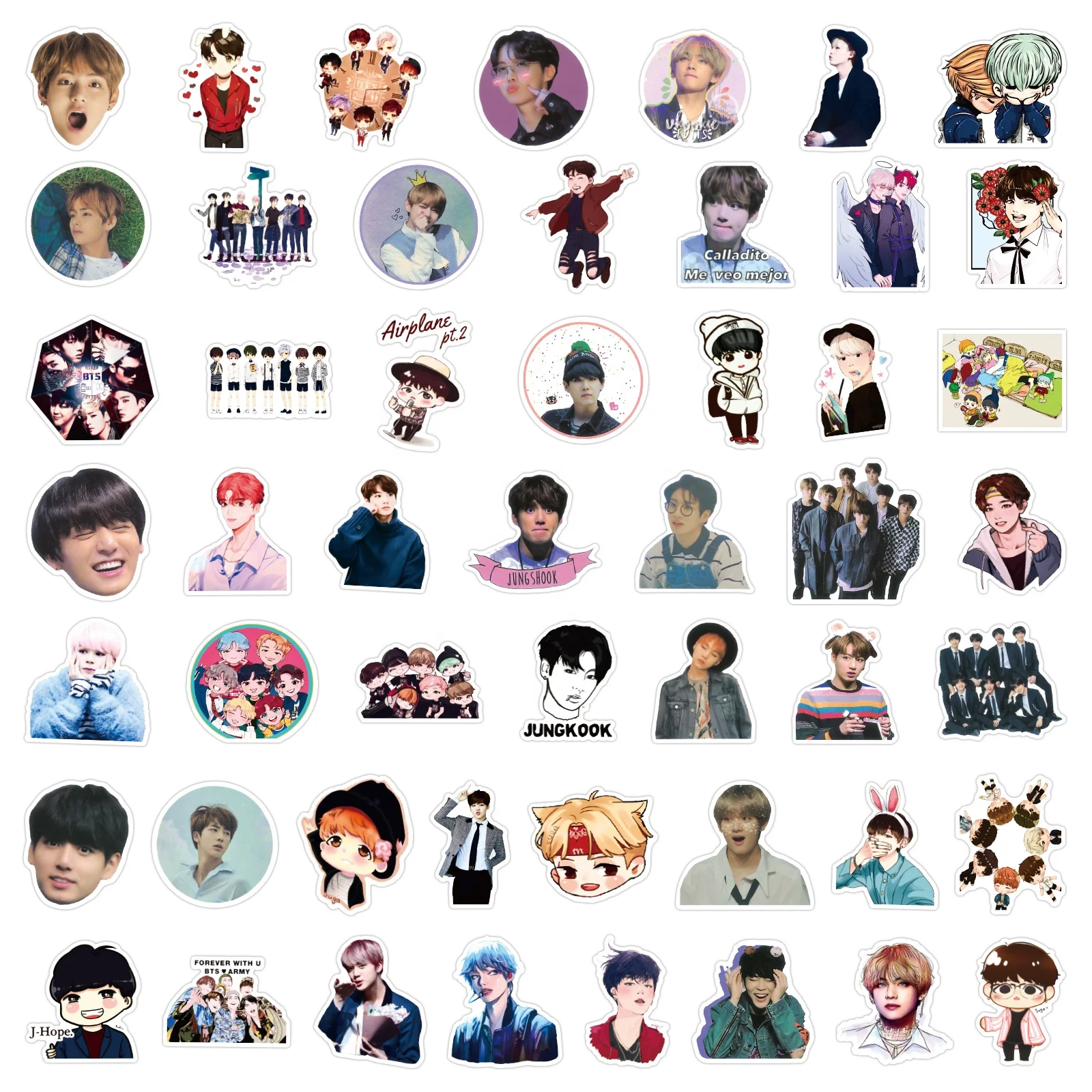 wholesale 100pcs Korean Kpop idol cartoon stickers waterproof PVC laptop notebook water bottle sticker girl Bangtan Boys sticker