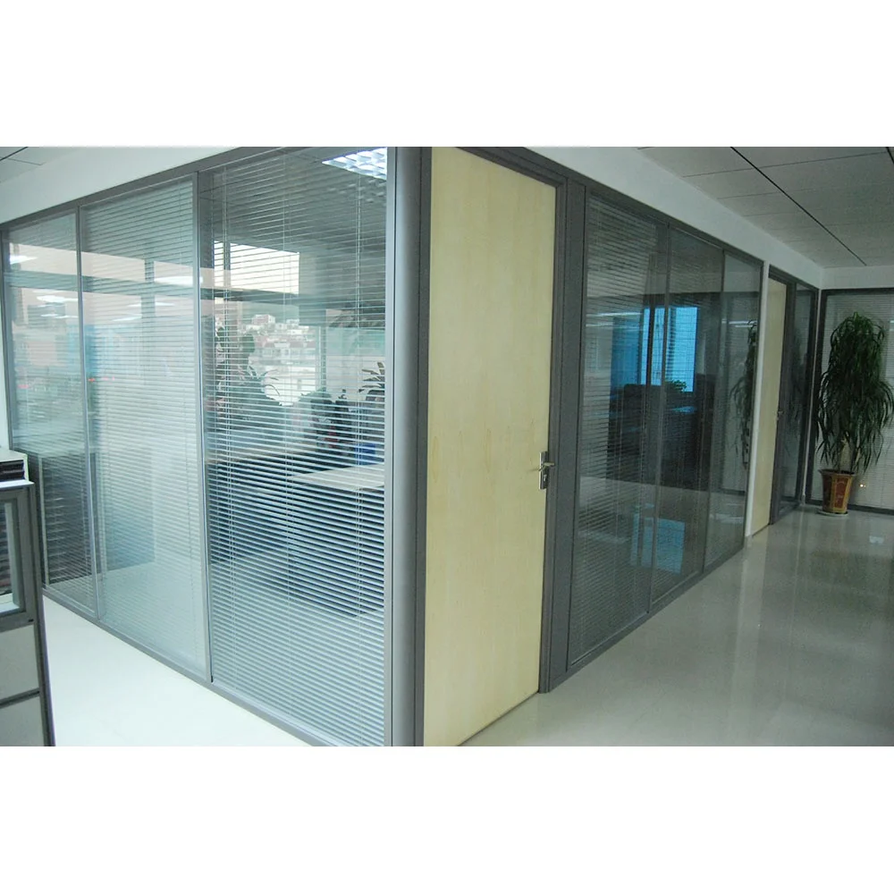 Provide Green Material Office Furniture Screen Glass Room Dividers Interior Partition Wall