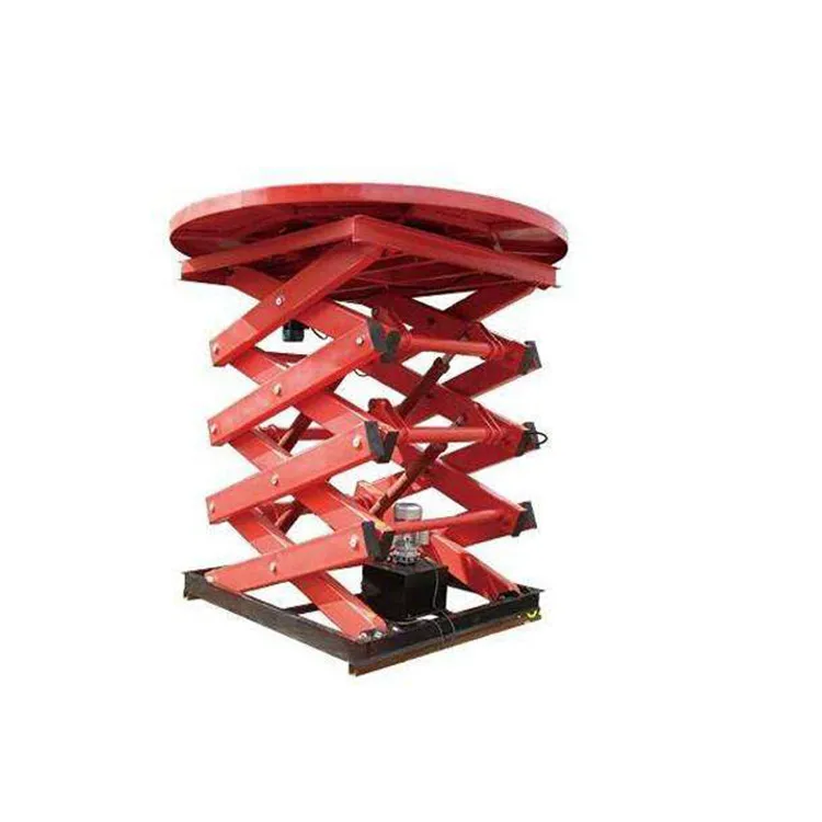 Передвижная гидравлическая лестница для продажи, круглая вращающаяся сценическая платформа, ручной ножничный подъемник