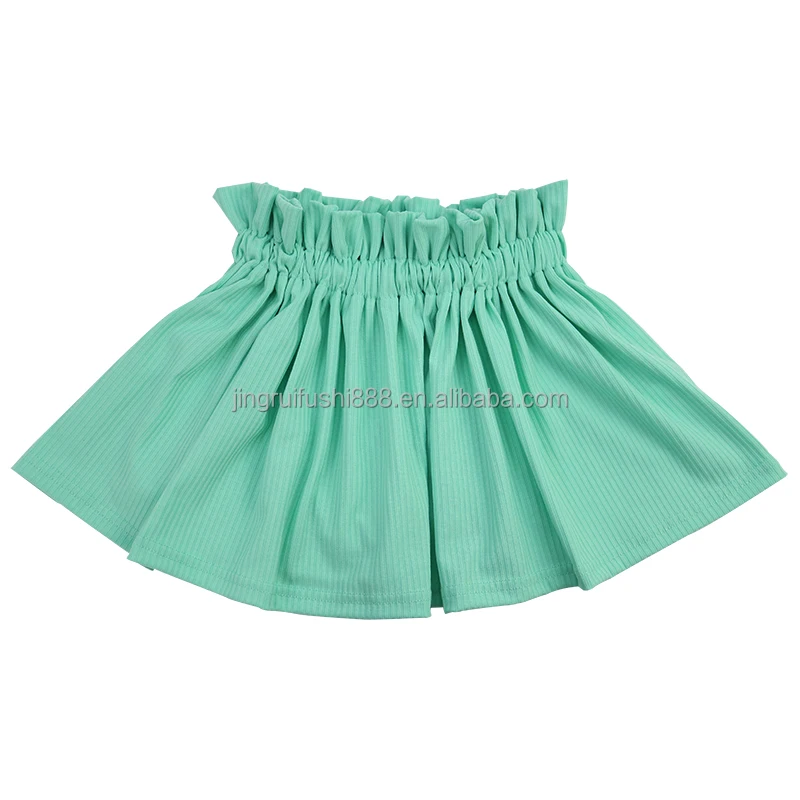 2024 Hot Selling Multi Solid Color Print Baby PU Leather Dress Kids Girls Boutique Shiny Custom High Elastic Waist Mini Skirts