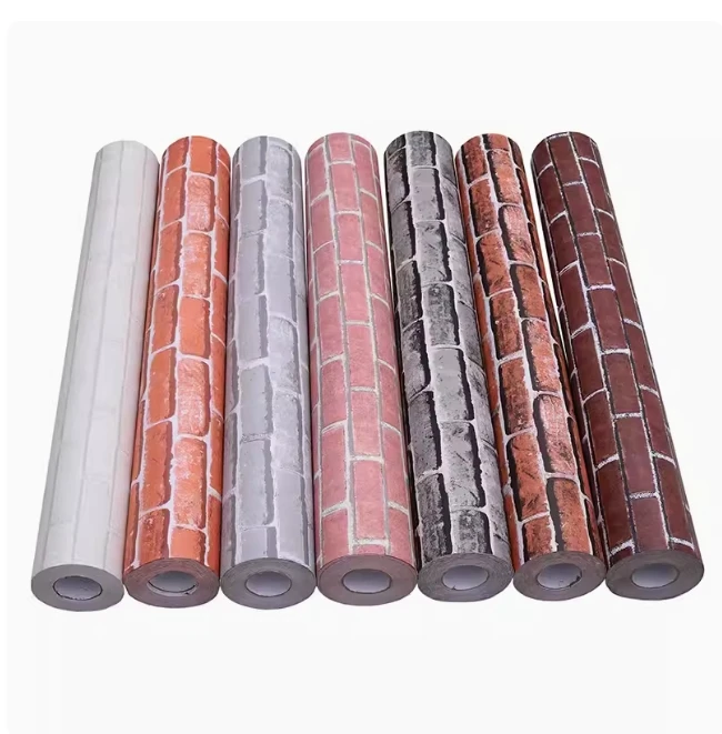 Modern Papier Peint Decoration Interieure 3D Wallpapers Self Adhesive Bricks Pattern Wallpaper Rolls