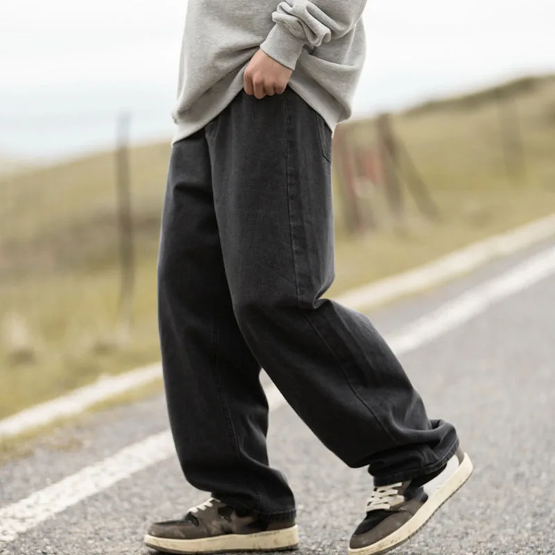 Baggy Jeans Trousers for Men High Quality Denim Trousers Men Streetwear Pant Men 2024 Loose Straight Jeans Acid Wash Pants