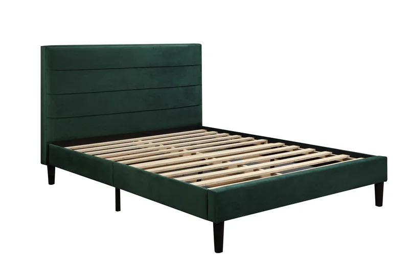 Modern minimalist style comfortable furniture premium green bedroom double flannel king bed bedroom furniture