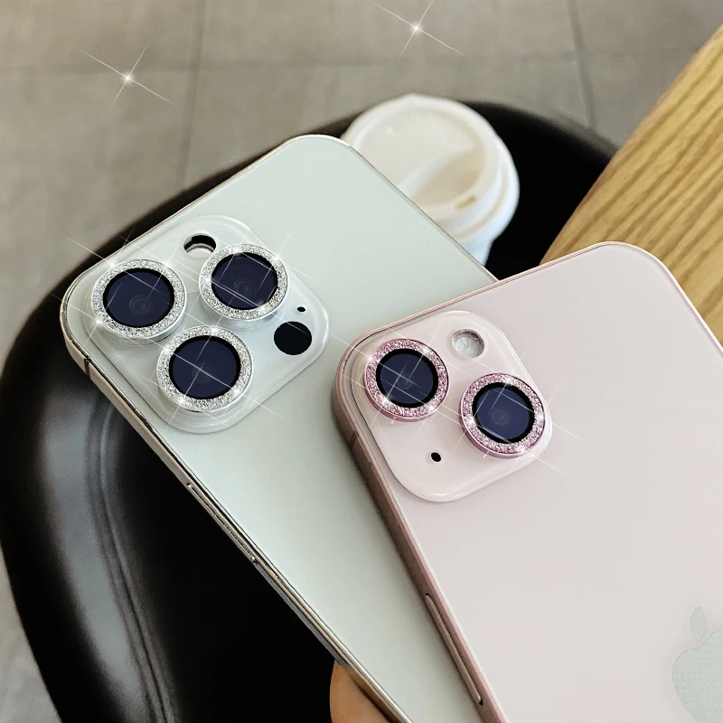HD Clear 9H Tempered Glass Glitter Diamond Camera Lens Protector For iPhone 11 12 13 13Pro Pro Max 13 Mini 12Pro 11Pro 12mini