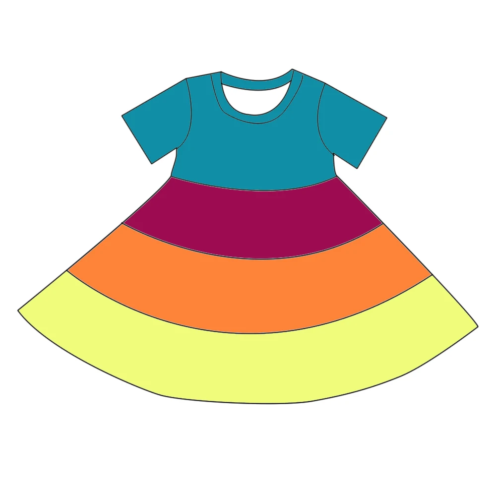 New Design Summer Baby Girl Dress Rainbow unicorn Tutu Dress Evening Party Princess Dress for Kids