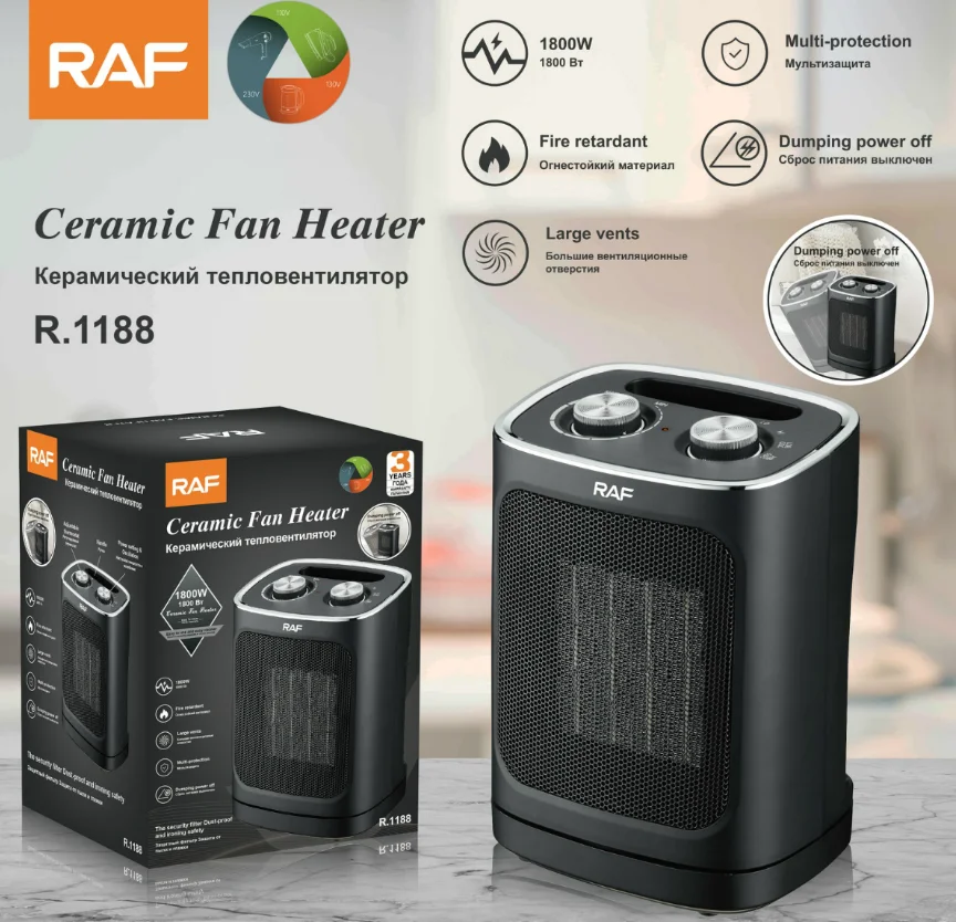 Hot Sale 1800W Home Use Electric Mini Heater Fan for Home Office Portable Fire Retardant Heater