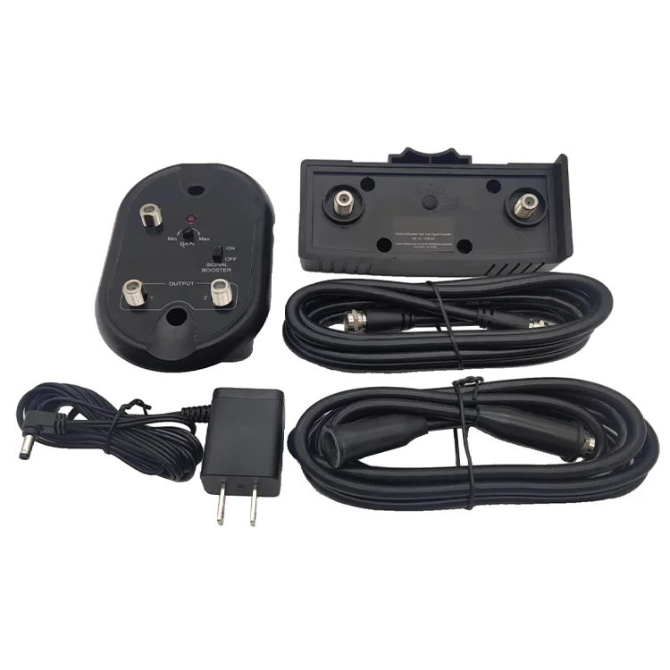 2023 Hot Sale Antenna-Mounted 1 In 2 Out High-Gain HDTV UHF / VHF / FM Cable TV Signal Amplifier