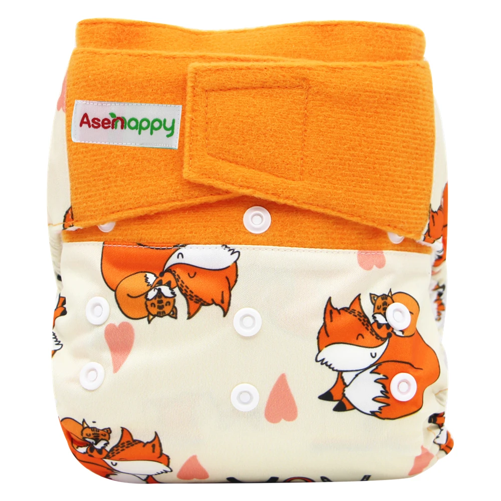 Asenappy Baby One Size Heavy Duty Hook Loop Reusable Baby Cloth Diapers