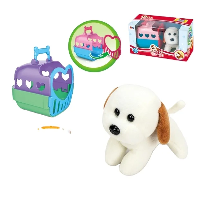Gift Toys Plush Dog Toy Set With Cage